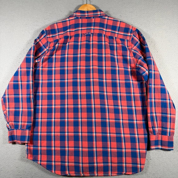 Pendleton Surf Original Surf Brand Plaid Flannel Shirt Men's Large Red Blue - Picture 2 of 12